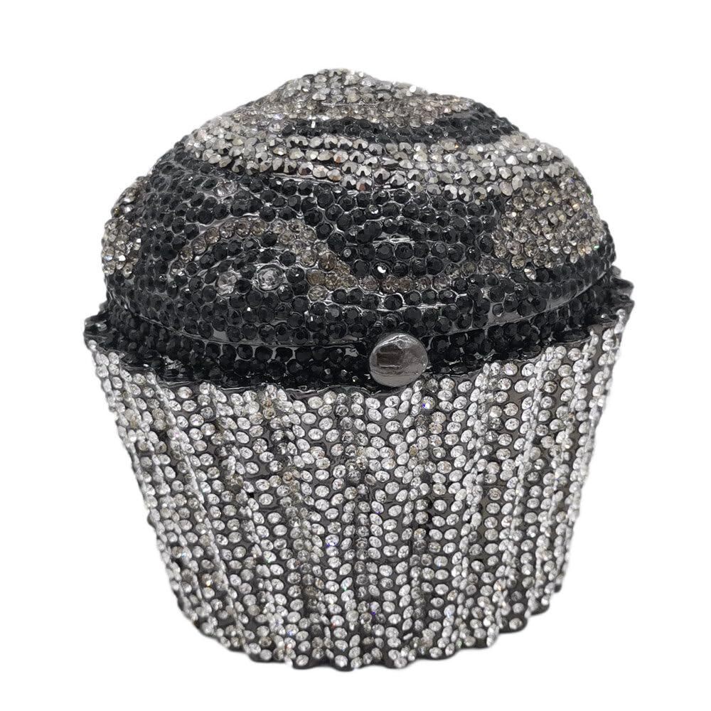 6513 Novelty Cupcake Minaudiere Handbags Evening Bag Party Crystal Clutch